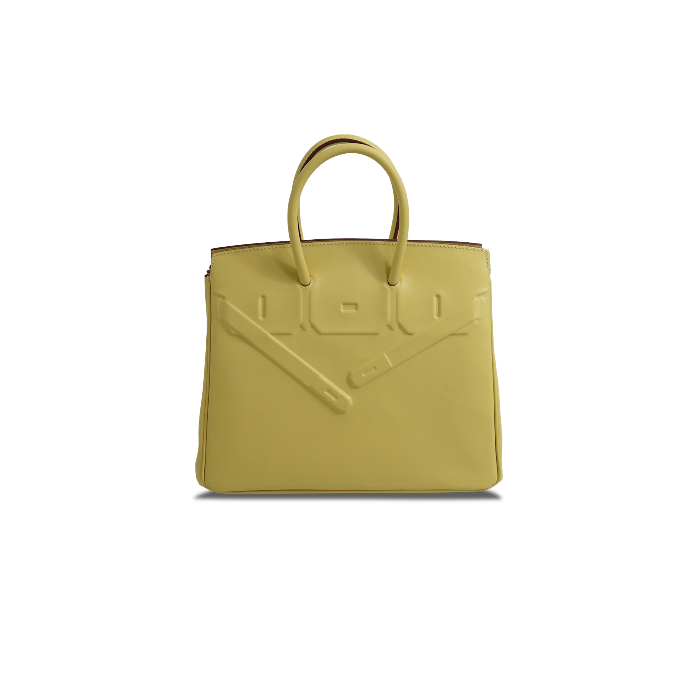 HERMÈS MASTER BIRKIN 25 SHADOW SWIFT LEATHER PHANTOM YELLOW BAG H082629CK63 (25*20*13cm)